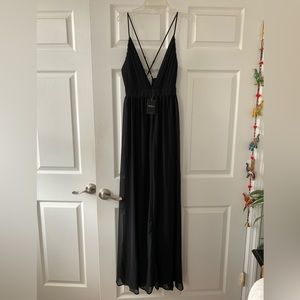 NWT Black Forever 21 Backless Maxi Dress